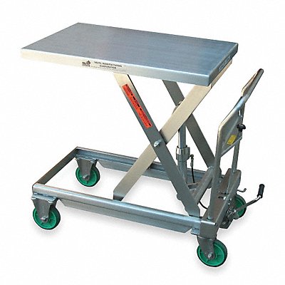 Scissor Lift Cart 550 lb SS Fixed MPN:CART-550-SS