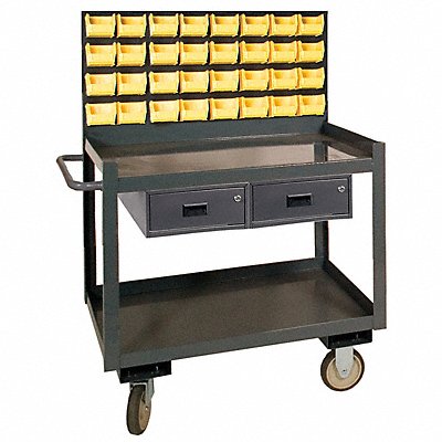 Louvered Cart 36 W x 24 D x 65-5/8 H MPN:RSC-2436-2-LP-2DR-32B-95