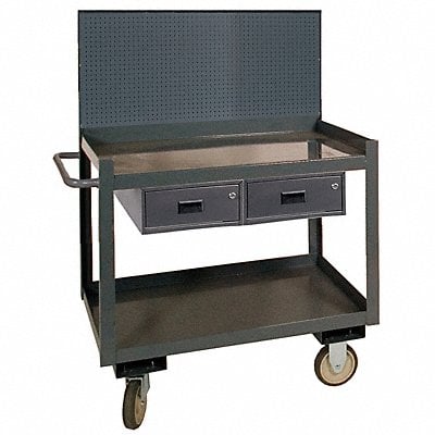 Mobile Wrkstion Steel 36 L 24 W 1 Shelf MPN:RSC-2436-2-PB-2DR-95