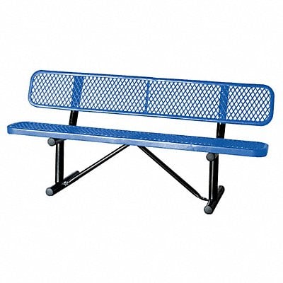 E0153 Outdoor Bench 72 in L 24 in W Blue MPN:4HUT2