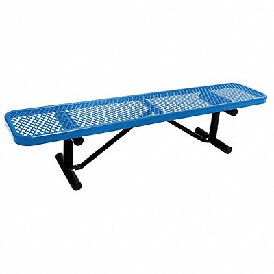 E5612 Outdoor Bench 72 in L 16-3/8 in H Blue MPN:4HUU6