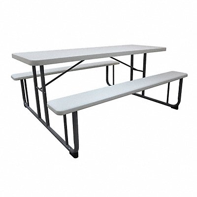 Picnic Table 72 W x60 D White MPN:1MDU4