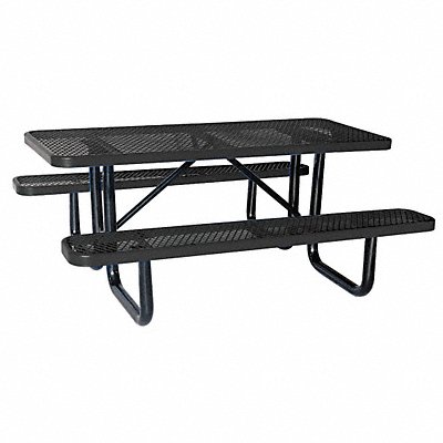 E0150 Picnic Table 72 W x62 D Black MPN:4HUW9