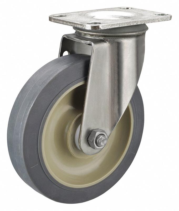 NSF-Listed Plate Caster Swivel 300 lb. MPN:P12SX-PRP040D-12-SS