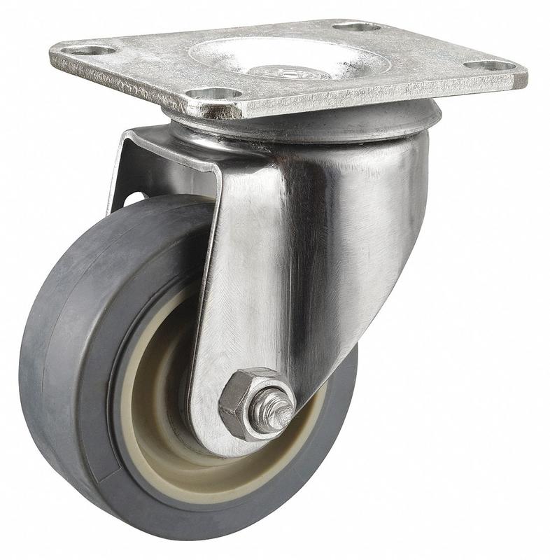 NSF-Listed Plate Caster Swivel 325 lb. MPN:P12SX-PRP050D-12-SS