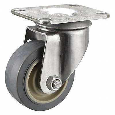 NSF-Listed Plate Caster Swivel 200 lb. MPN:P12SX-RP030D-12-SS