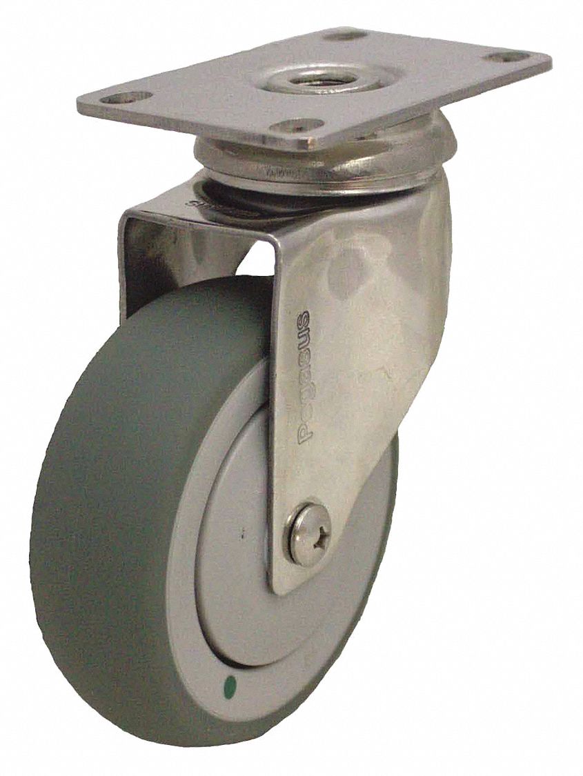 Quiet-Roll Medical Plate Caster Swivel MPN:P14SX-RP030K-12-AM