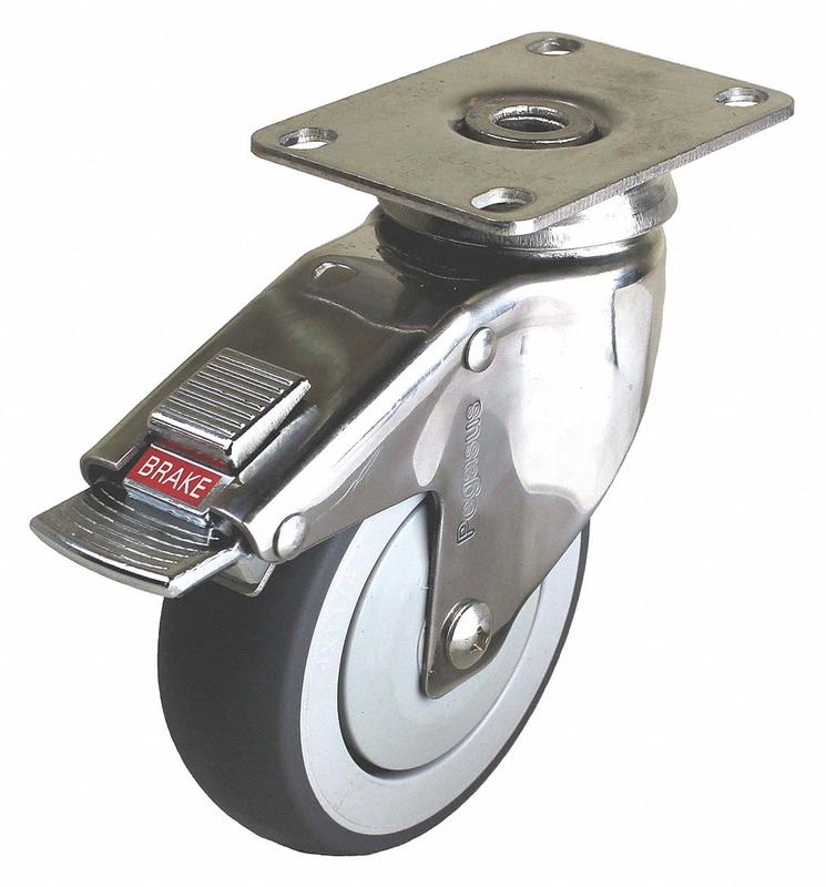 Quiet-Roll Medical Plate Caster Swivel MPN:P14SX-RP040K-12-TB-AM