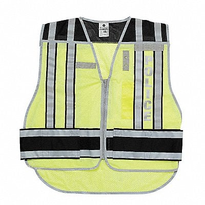 E7855 Safety Vest Hi Vis Green Police 2XL MPN:4001BZ-2X-4X