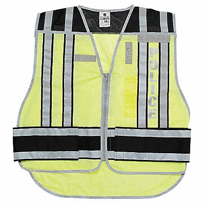 E7855 Safety Vest Hi Vis Green Police M/XL MPN:4001BZ-M-XL