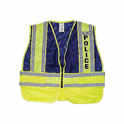 Safety Vest Blue Police 2XL MPN:8051BZ-2X-4X