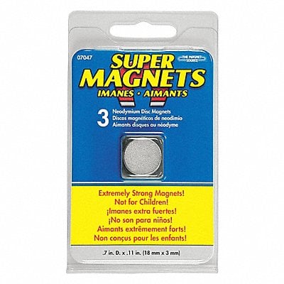 Disc Magnet Neodymium 6 lb Pull PK3 MPN:7047