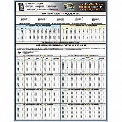 Fastener Tech Sheet Tapping Drill Sizes MPN:5DFF5