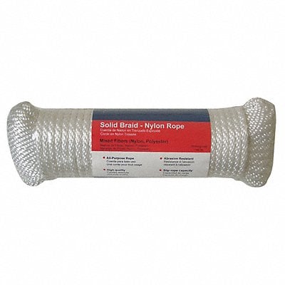 Rope Nylon Braided 5/16 in Dia 100ft L MPN:12U276