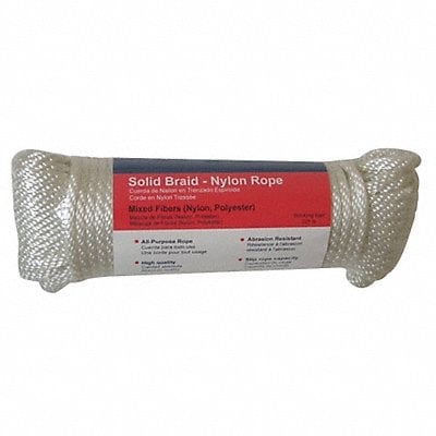 Rope Nylon Braided 3/8 in Dia 100 ft L MPN:12U278