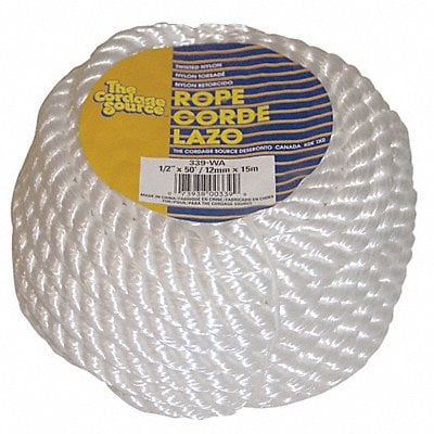 Rope 50ft Wht 4000lb. Nylon MPN:339-WA