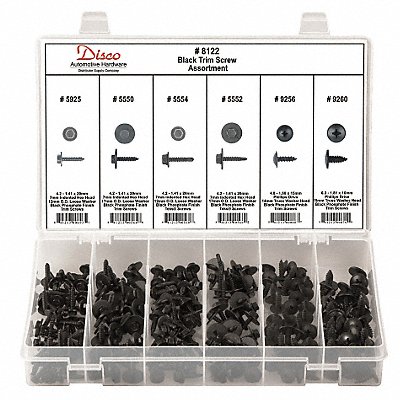 Black Trim Screw Assortment 210 Pc MPN:8122