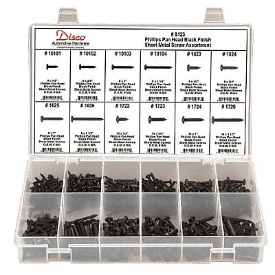 Black Sheet Metal Screw Asst 420 Pc MPN:8123