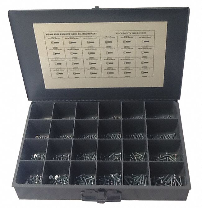 Screw Assortment 600 pcs. 4 to 30mm L MPN:JBDL24CNC25