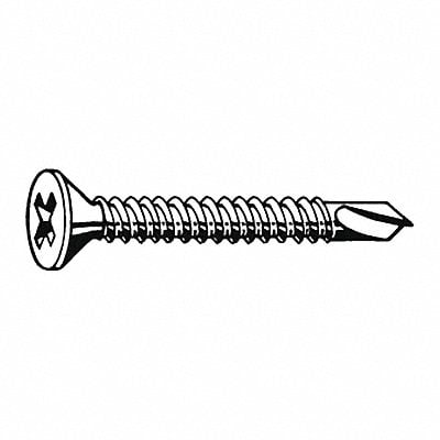 Drill Screw Flat #8 Zinc 1 5/8 L PK3300 MPN:B31830.016.0162