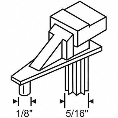 Shelf Support Clip 1-1/4 L Nylon MPN:45-100