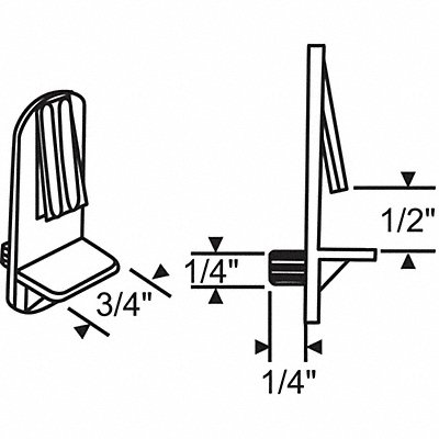 Shelf Support Clip 1-1/4 L Nylon MPN:45-101W