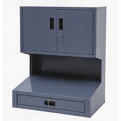 Bench Hutch 39.5 x31.5 x21 Gray NonMbl MPN:4TX94