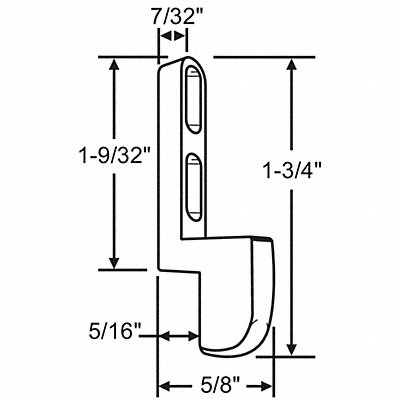 Door Keeper 1-3/4 L x 1/4 H MPN:12-212