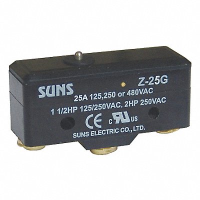 Snap Switch 25A 1 NO 1 NC Pin Plunger MPN:5JEG0