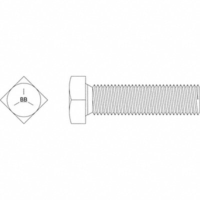 Square Head Bolt Fastener L 2 in PK40 MPN:SQHDG5FTZY12132