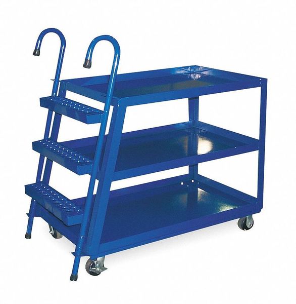 Stock Picking Ladder Cart 1000 lb Blue MPN:SPS3-2236