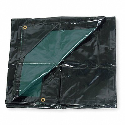 Tarp Nylon Vinyl Lam Black/Green 6x8Ft MPN:2ZJ56