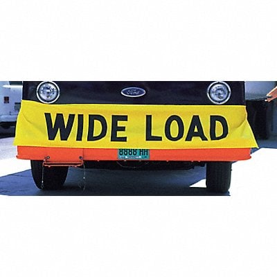 Wide Load Banner Black on Yellow 18x96In MPN:8701 BANNER