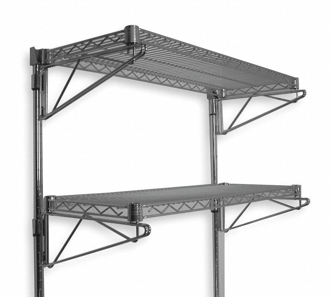 Wire Wall Shelf 34x18x48in ShlfCap 125lb MPN:2HGE4