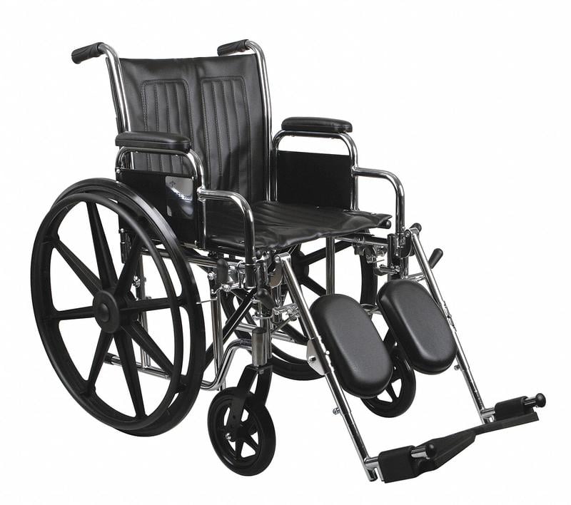 Wheelchair 300lb 18 In Seat Silver/Black MPN:MDS806300D