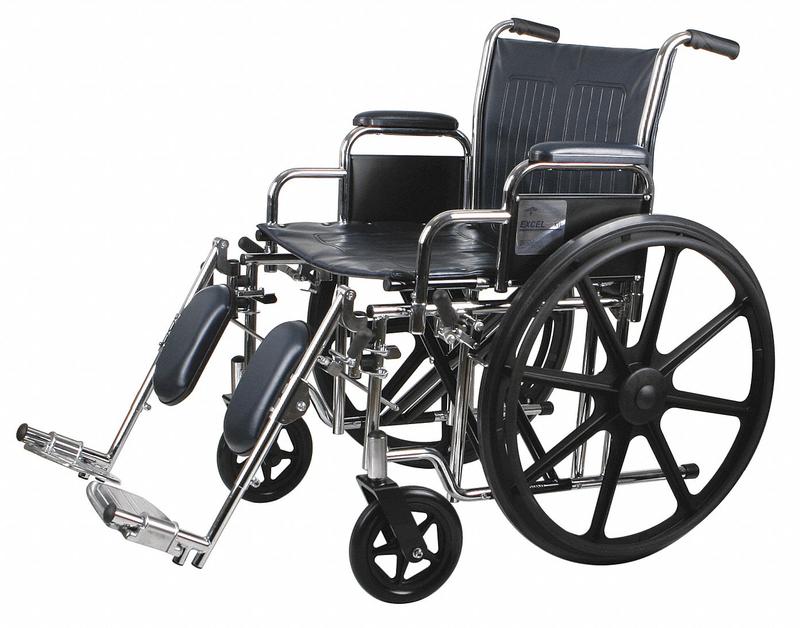 Wheelchair 350 lb 20 In Seat Silver/Navy MPN:MDS806750