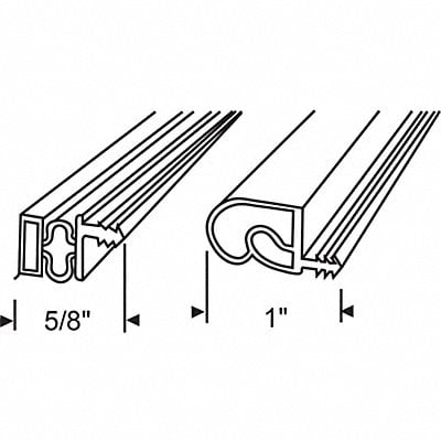 Door Weather Strip 6.8 ft x 1-1/4 W MPN:900-9000S-25