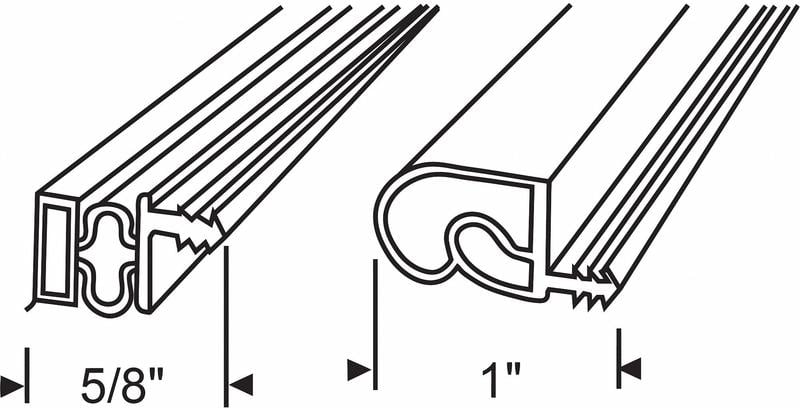 Door Weather Strip 6.8 ft x 1-1/4 W MPN:900-9000SBG-25