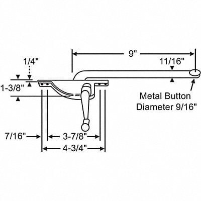 Window Operator Left Hand 12 L MPN:36-312