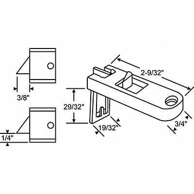 Slide Latch Tilt Window 2-9/32 L MPN:83-607BA-1