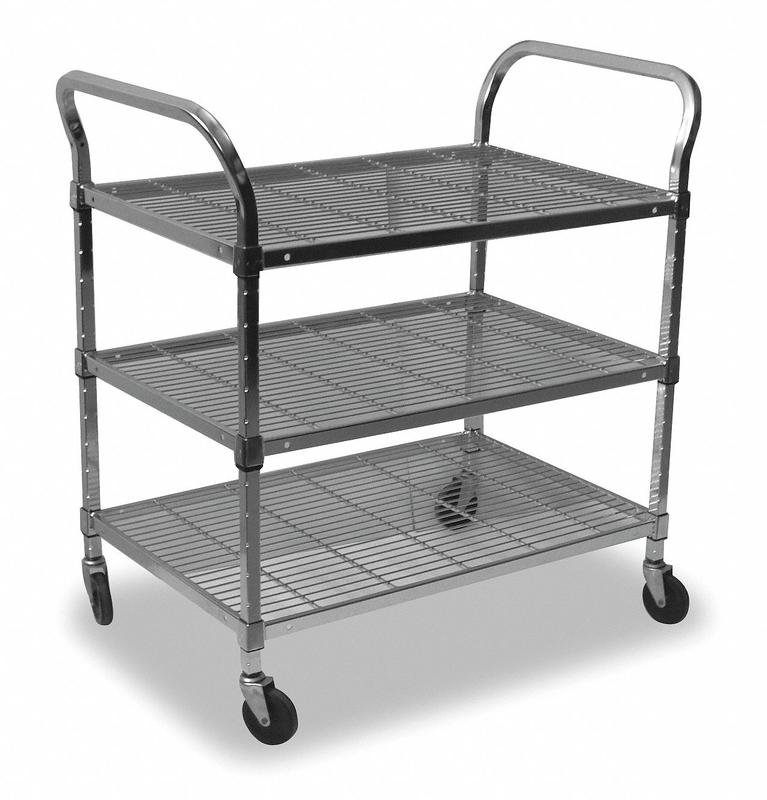 Wire Cart 3 Shelf 36x18x39 Chrome MPN:2HDD8