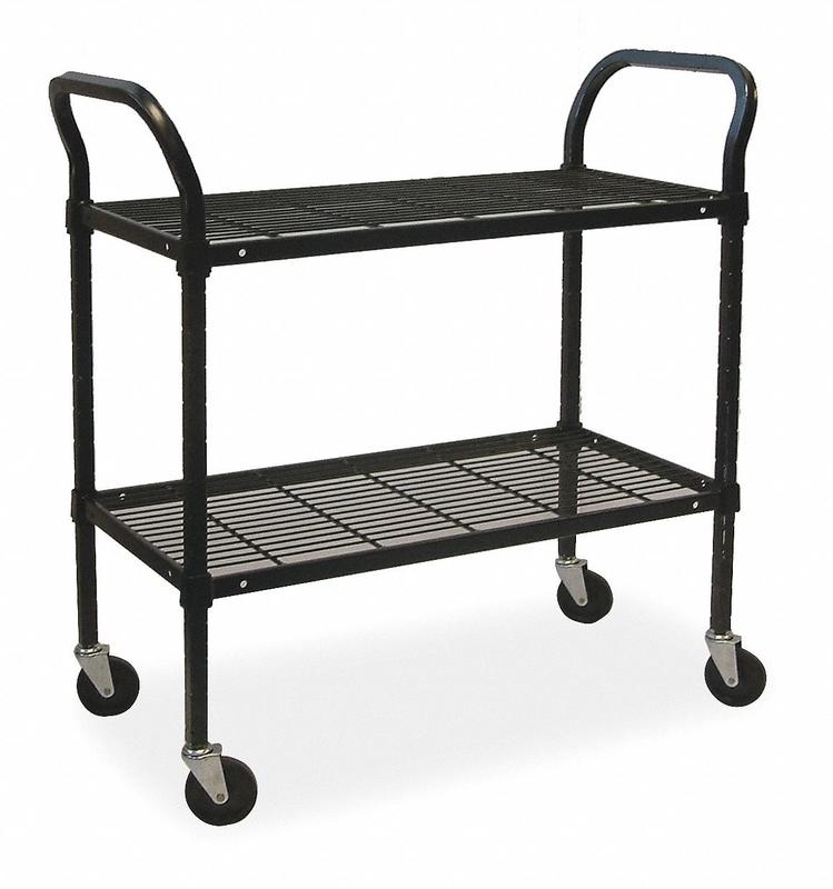 Wire Cart 2 Shelf 36x18x39 Black MPN:2HDH6