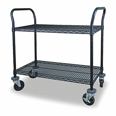 Wire Cart 2 Shelf 36x18x39 Black MPN:2HDN6