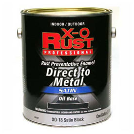 X-O Rust Oil Base DTM Enamel Satin Finish Satin Black Gallon - 802587 802587