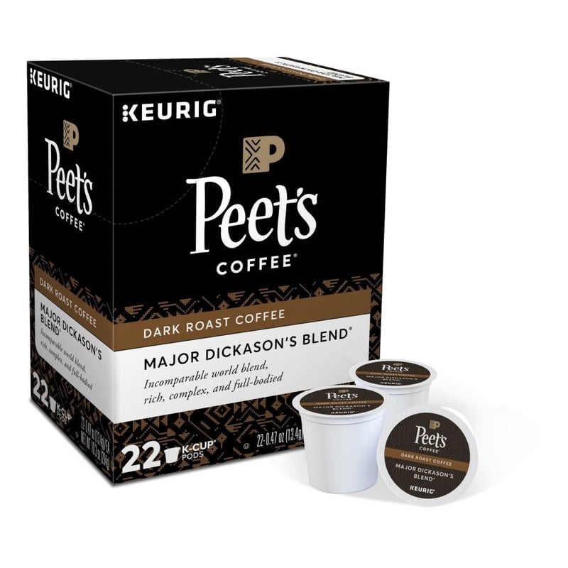 Peets Coffee & Tea Single-Serve Coffee K-Cup Pods, Major Dickasons Blend, Carton Of 22 (Min Order Qty 3) MPN:10099555065470