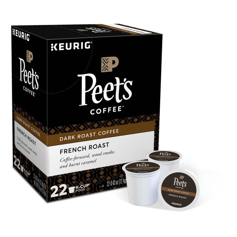 Peets Coffee & Tea Single-Serve Coffee K-Cup Pods, French Roast, Carton Of 22 (Min Order Qty 3) MPN:10099555065456