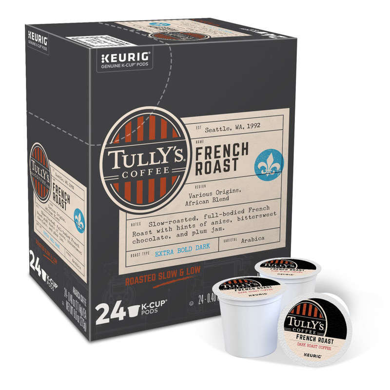 Tullys Coffee Single-Serve Coffee K-Cup Pods, French Roast, Carton Of 24 (Min Order Qty 4) MPN:192619