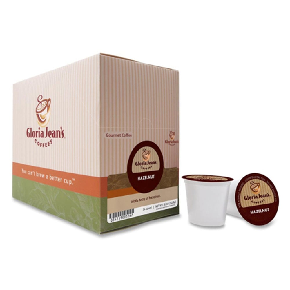 Gloria Jeans Coffees Single-Serve Coffee K-Cup Pods, Hazelnut, Carton Of 24 (Min Order Qty 4) MPN:60051-052