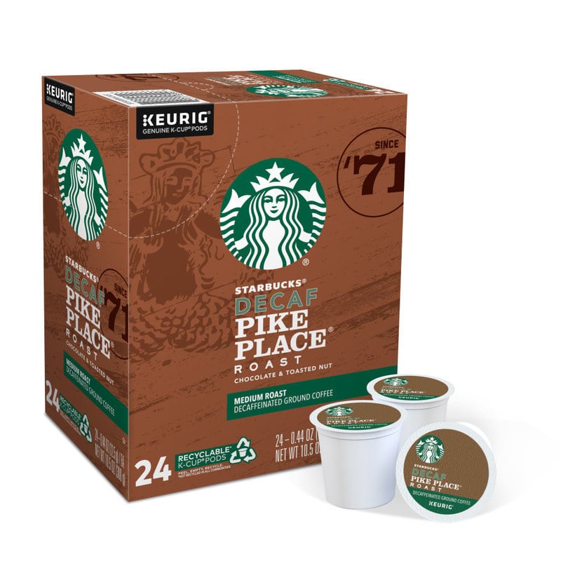 Starbucks Pike Place Single-Serve Coffee K-Cup, Decaffeinated, Carton Of 24 (Min Order Qty 3) MPN:9573