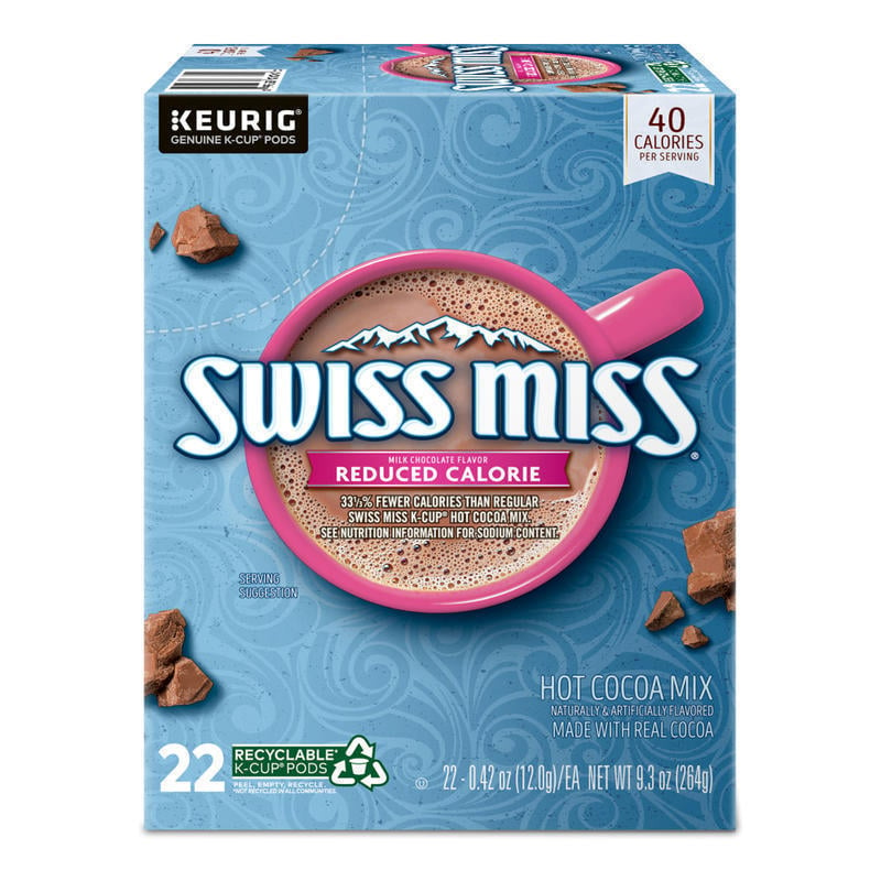 Swiss Miss Hot Cocoa Single-Serve K-Cup, Reduced Calorie, Box Of 22 (Min Order Qty 4) MPN:5000349563